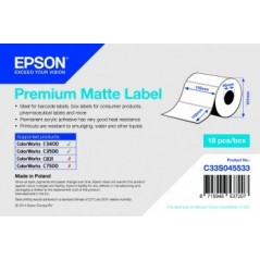 Role etichete Epson, hartie premium mata, 102mm x 152mm, 225 et./rola