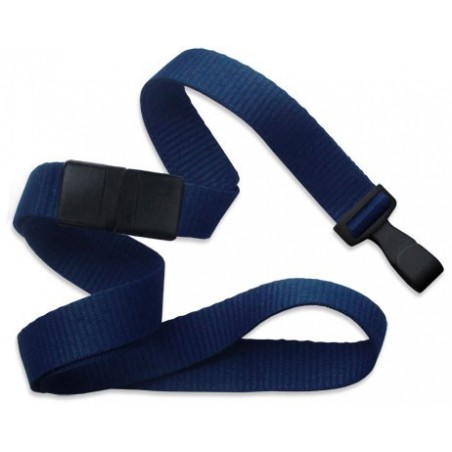 Snur textil 16 mm, navy blue, catarama, carlig plastic 