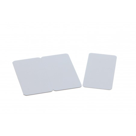 Carduri Evolis PVC, CR-80, albe, separabile în 3 mini carduri, 30 mil, pachet de 100 carduri