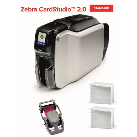 Imprimanta de carduri Zebra ZC300, dual side, Ethernet, display, kit