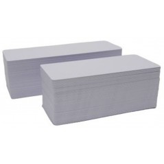 Carte Evolis PVC, longue, blanc brillant, C4152, 20 mil, 120 x 50 mm
