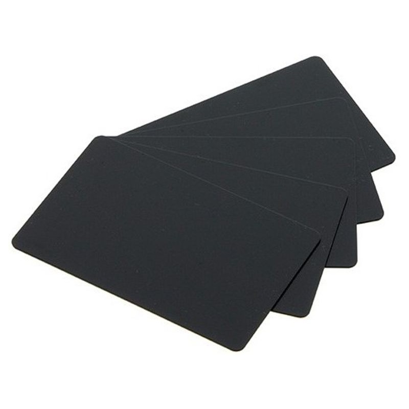 Carte Evolis PVC, CR-80, noir mat, C8001, 30 mil