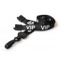 Snur preimprimat „VIP”, latime de 15 mm, negru, cu carabina plastic
