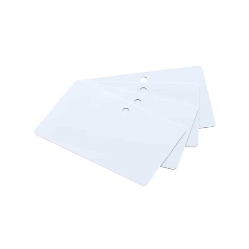 Carduri PVC, CR-80, alb, cu perforare, orientare orizontală, 30 mil, pachet de 500 carduri
