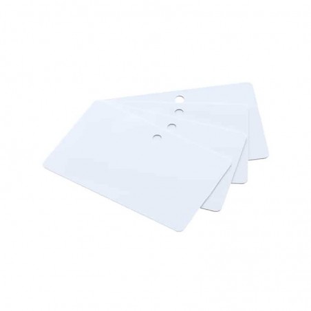 Carduri PVC, CR-80, alb, cu perforare, orientare orizontală, 30 mil, pachet de 500 carduri