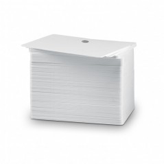 Carduri PVC, CR-80, albe, cu perforare, orientare orizontala, 20 mil, pachet de 100 carduri