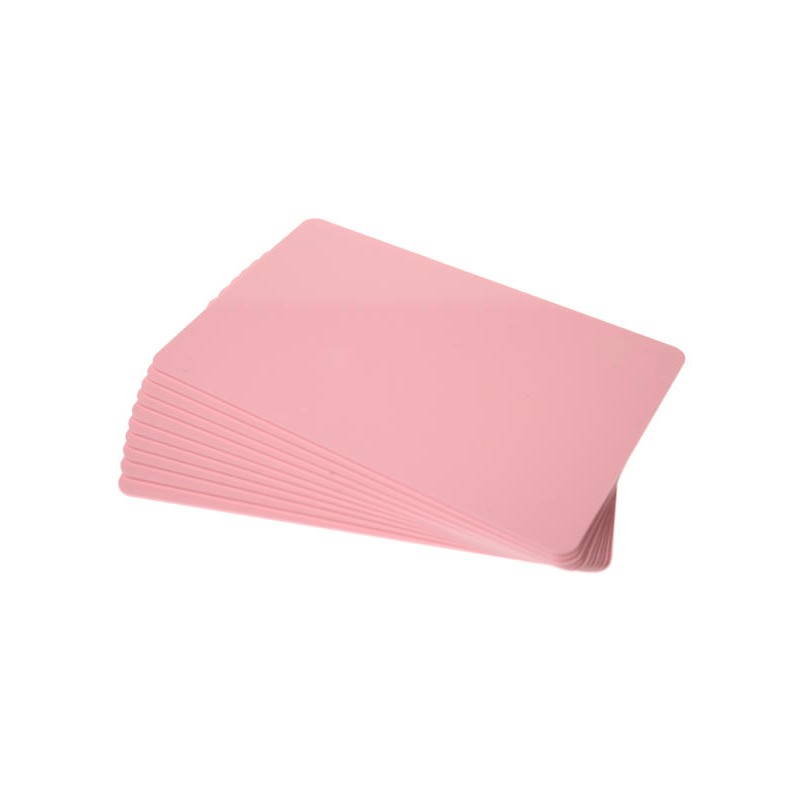 Carduri PVC de inalta calitate, CR-80, roz deschis, pachet de 100 carduri