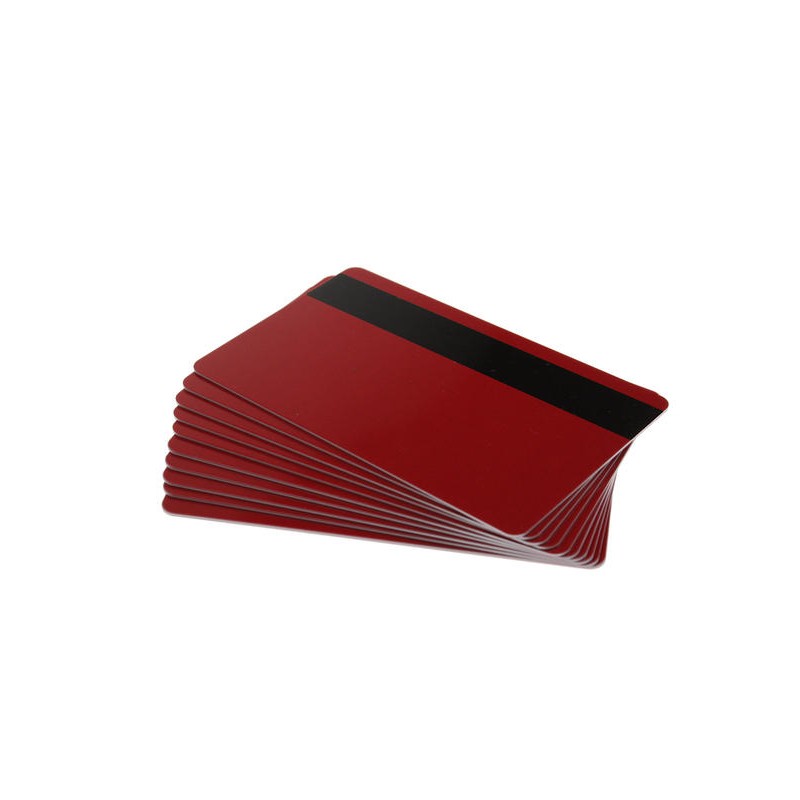 Carduri PVC, CR-80, rosu, banda magnetica HiCo, 30 mil, pachet de 100 carduri