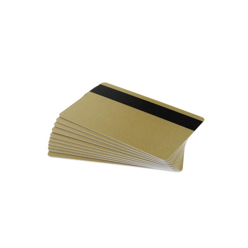 Carduri PVC, CR-80, auriu-verzui metalizat, banda magnetica HiCo, 30 mil, pachet de 100 carduri