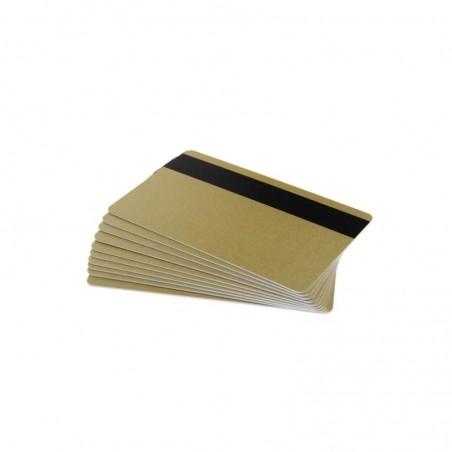 Carduri PVC, CR-80, auriu-verzui metalizat, banda magnetica HiCo, 30 mil, pachet de 100 carduri