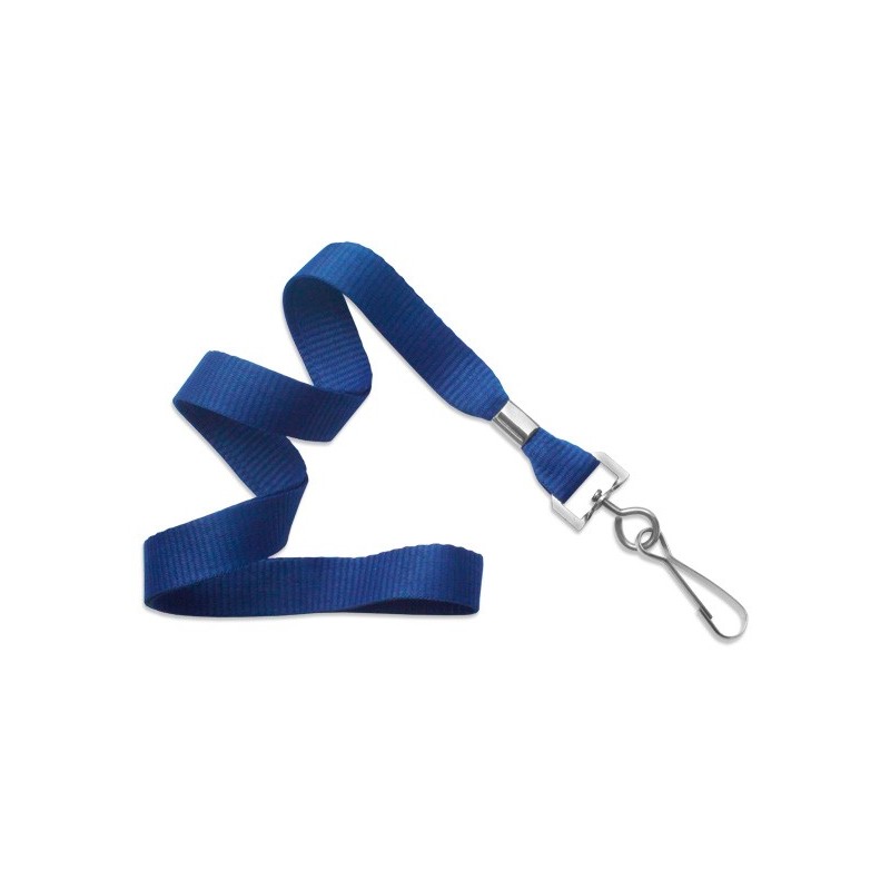 Snur textil 16 mm, albastru, carlig rotativ, set 25 buc