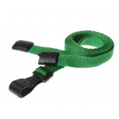 Snur textil 10 mm, verde, carlig plastic, sistem antistrangulare, set 25 buc