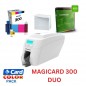 Pachet imprimanta de carduri Magicard 300 Duo, dual side, USB, Ethernet, ribon color,100 carduri albe, software