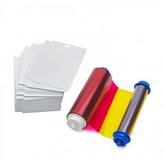 Set ribon color Zebra pentru ZC10L, ribon YMCO+400 carduri PVC cu o perforatie, 24 mil, 106000-10L1